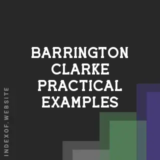 Barrington Clarke Practical Examples | Indexof