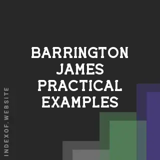 Barrington James Practical Examples | Indexof