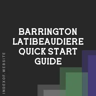 Barrington Latibeaudiere Quick Start Guide | Indexof