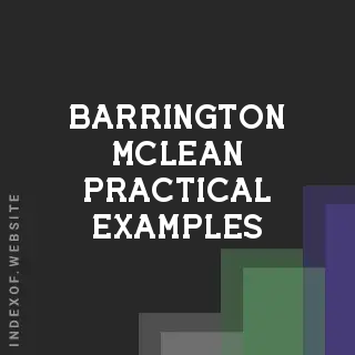 Barrington McLean Practical Examples | Indexof