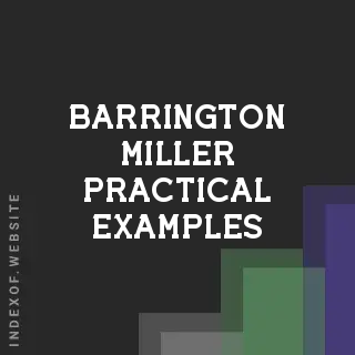 Barrington Miller Practical Examples | Indexof