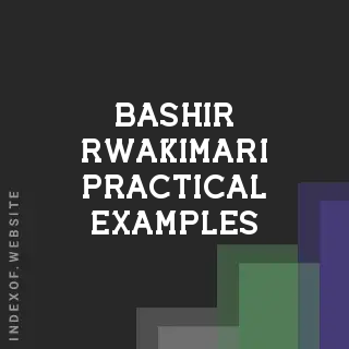 Bashir Rwakimari Practical Examples | Indexof