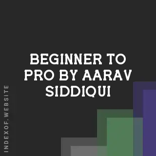 Beginner to Pro by Aarav Siddiqui | Indexof