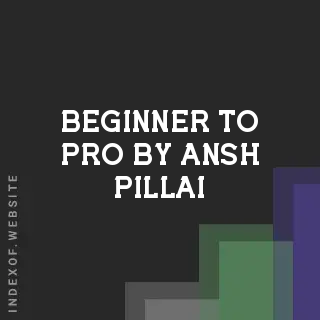 Beginner to Pro by Ansh Pillai | Indexof