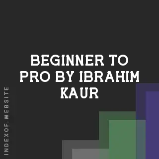 Beginner to Pro by Ibrahim Kaur | Indexof