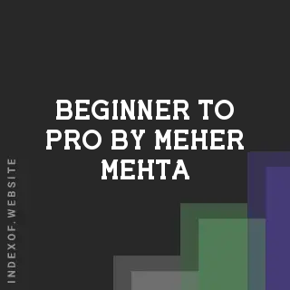 Beginner to Pro by Meher Mehta | Indexof