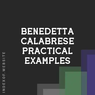 Benedetta Calabrese Practical Examples | Indexof