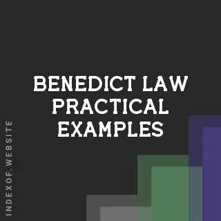 Benedict Law Practical Examples | Indexof