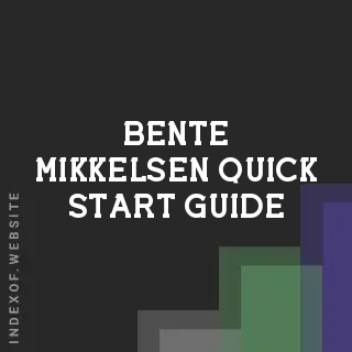 Bente Mikkelsen Quick Start Guide | Indexof