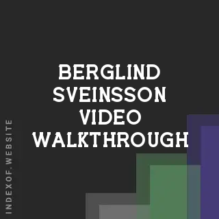 Berglind Sveinsson Video Walkthrough | Indexof