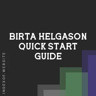Birta Helgason Quick Start Guide | Indexof