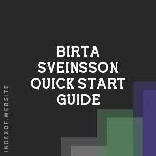 Birta Sveinsson Quick Start Guide | Indexof