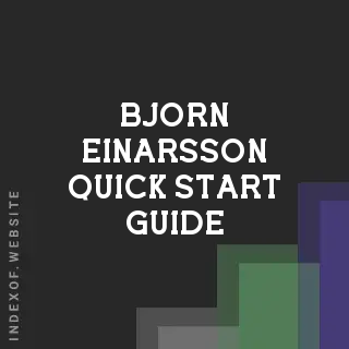 Bjorn Einarsson Quick Start Guide | Indexof