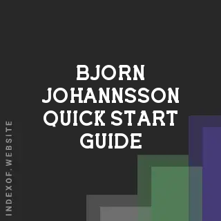 Bjorn Johannsson Quick Start Guide | Indexof