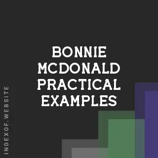 Bonnie McDonald Practical Examples | Indexof