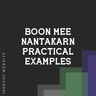 Boon-mee Nantakarn Practical Examples | Indexof