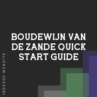 Boudewijn van de Zande Quick Start Guide | Indexof