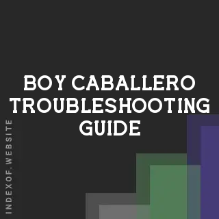 Boy Caballero Troubleshooting Guide | Indexof