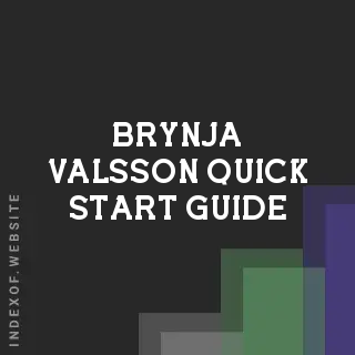 Brynja Valsson Quick Start Guide | Indexof