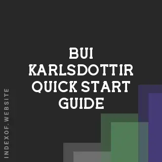 Bui Karlsdottir Quick Start Guide | Indexof