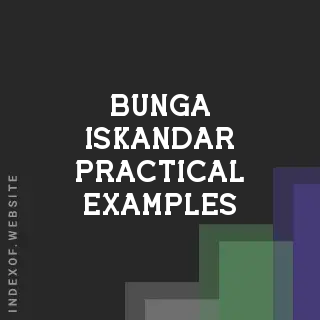Bunga Iskandar Practical Examples | Indexof