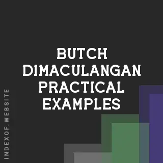 Butch Dimaculangan Practical Examples | Indexof