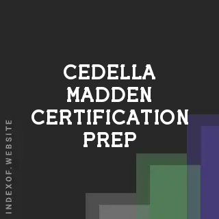 Cedella Madden Certification Prep | Indexof