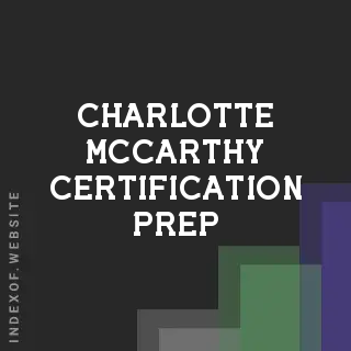 Charlotte McCarthy Certification Prep | Indexof