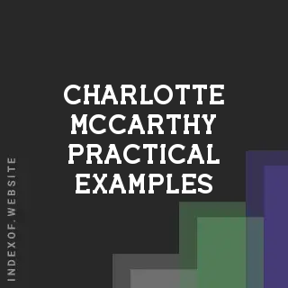 Charlotte McCarthy Practical Examples | Indexof