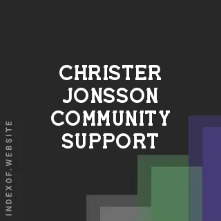 Christer Jonsson Community Support | Indexof