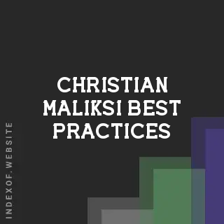 Christian Maliksi Best Practices | Indexof