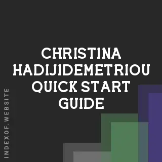 Christina Hadijidemetriou Quick Start Guide | Indexof