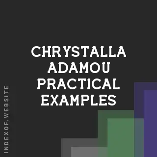 Chrystalla Adamou Practical Examples | Indexof