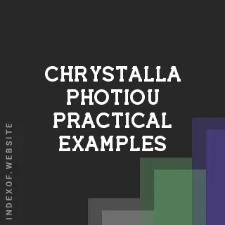 Chrystalla Photiou Practical Examples | Indexof