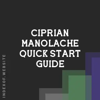 Ciprian Manolache Quick Start Guide | Indexof