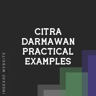 Citra Darmawan Practical Examples | Indexof