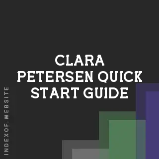 Clara Petersen Quick Start Guide | Indexof