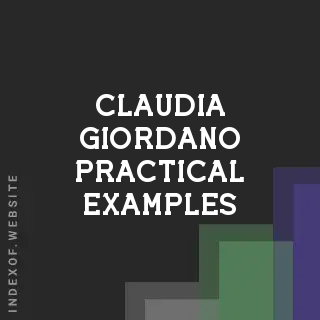 Claudia Giordano Practical Examples | Indexof
