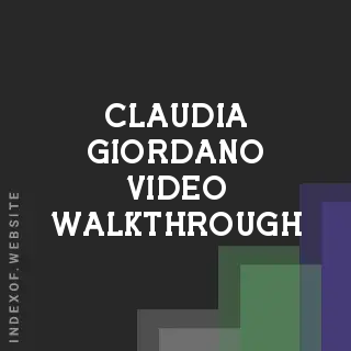 Claudia Giordano Video Walkthrough | Indexof