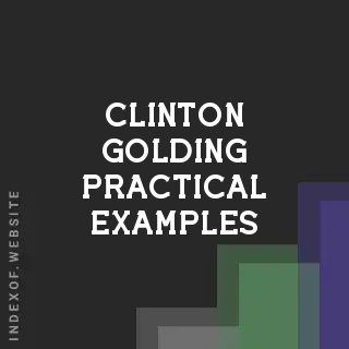 Clinton Golding Practical Examples | Indexof