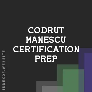 Codrut Manescu Certification Prep | Indexof