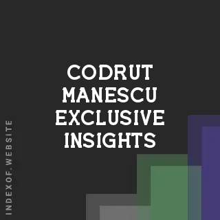 Codrut Manescu Exclusive Insights | Indexof