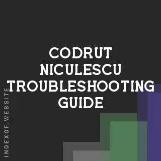Codrut Niculescu Troubleshooting Guide | Indexof
