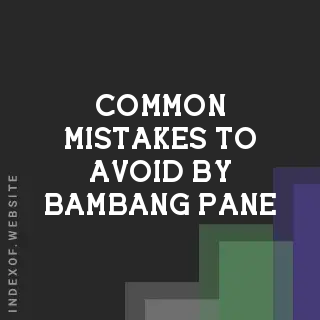 Common Mistakes to Avoid by Bambang Pane | Indexof