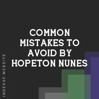 Common Mistakes to Avoid by Hopeton Nunes | Indexof