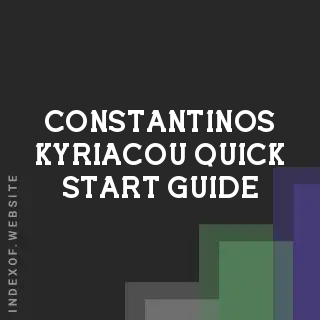 Constantinos Kyriacou Quick Start Guide | Indexof