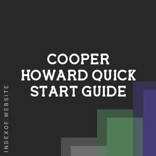 Cooper Howard Quick Start Guide | Indexof