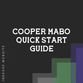 Cooper Mabo Quick Start Guide | Indexof