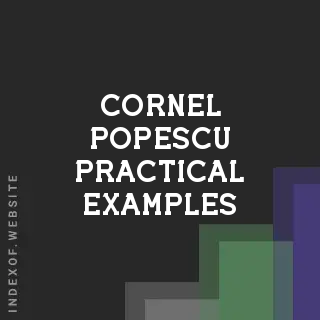 Cornel Popescu Practical Examples | Indexof