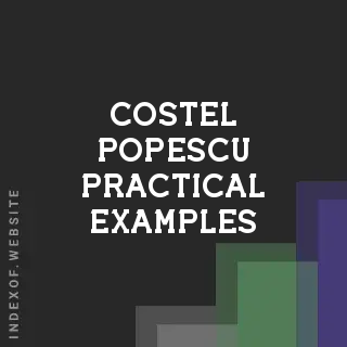 Costel Popescu Practical Examples | Indexof